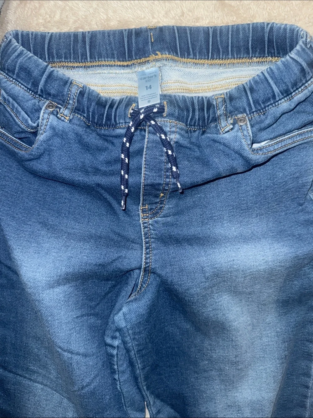 Carter's Boys Blue Denim-Style Jogger Sweatpants